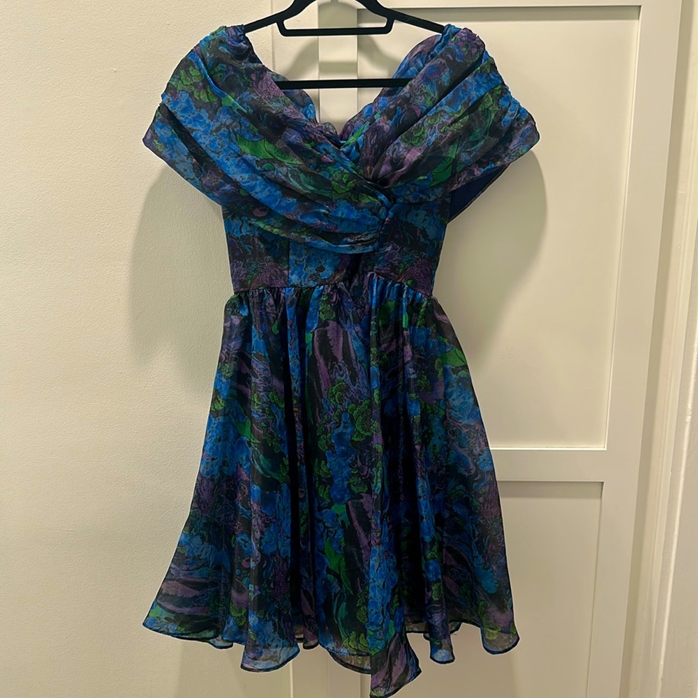 NWT Satin Chiffon Floral Dress